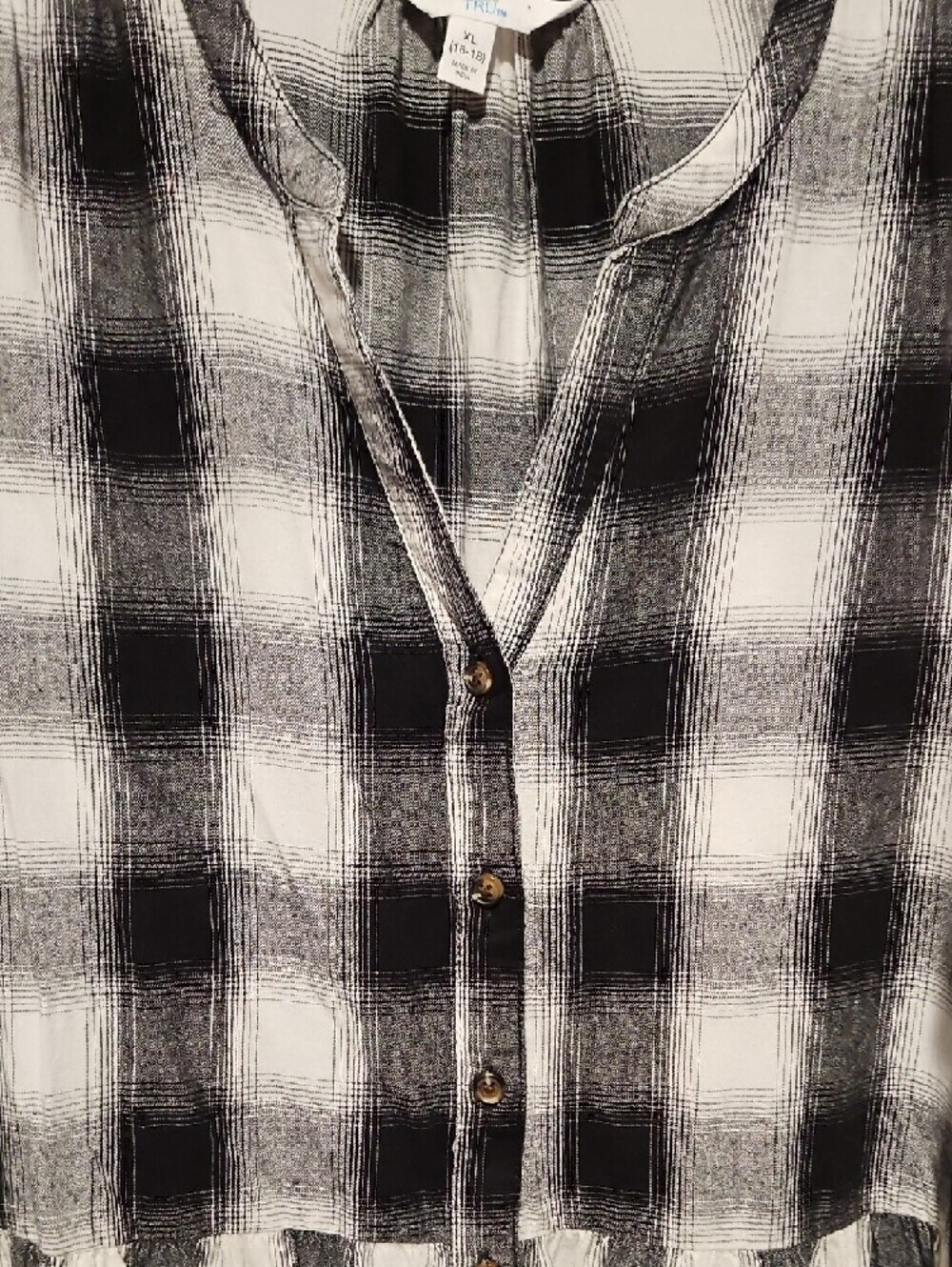 Time and Tru Black and White Plaid Midi Dress - Picture 3 of 5
